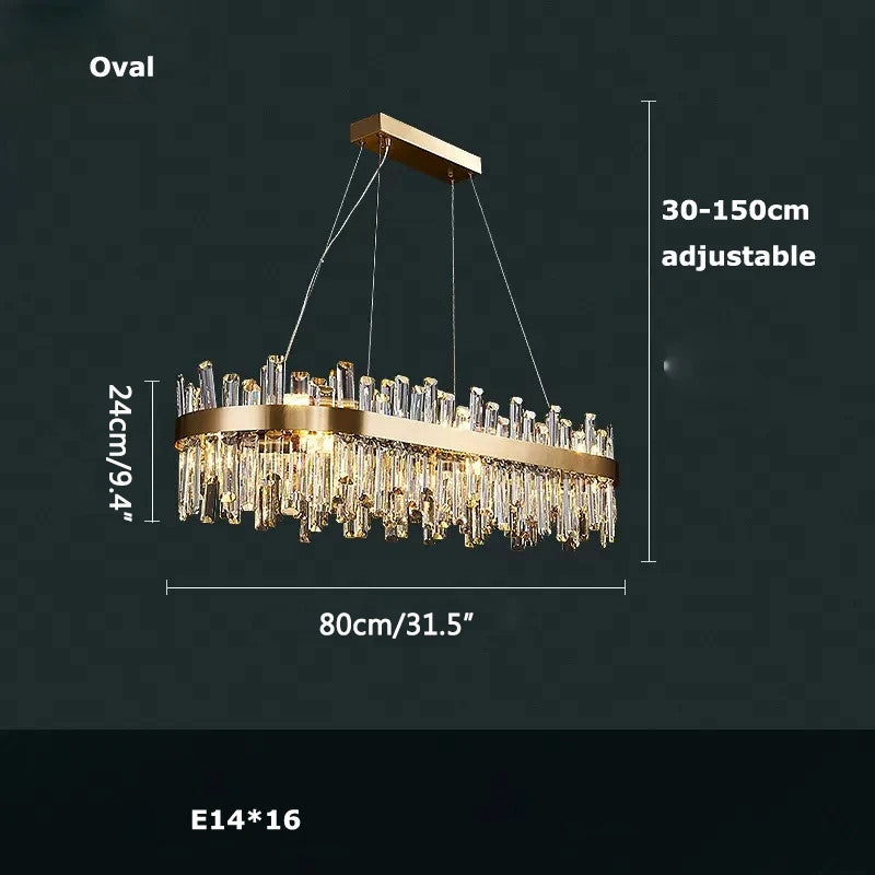 Feyran Round Oval Crystal Chandelier