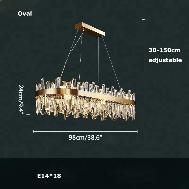 Feyran Round Oval Crystal Chandelier