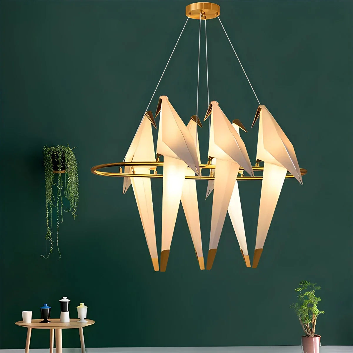 Feyran Paper Crane Bird Chandelier for Dining Room