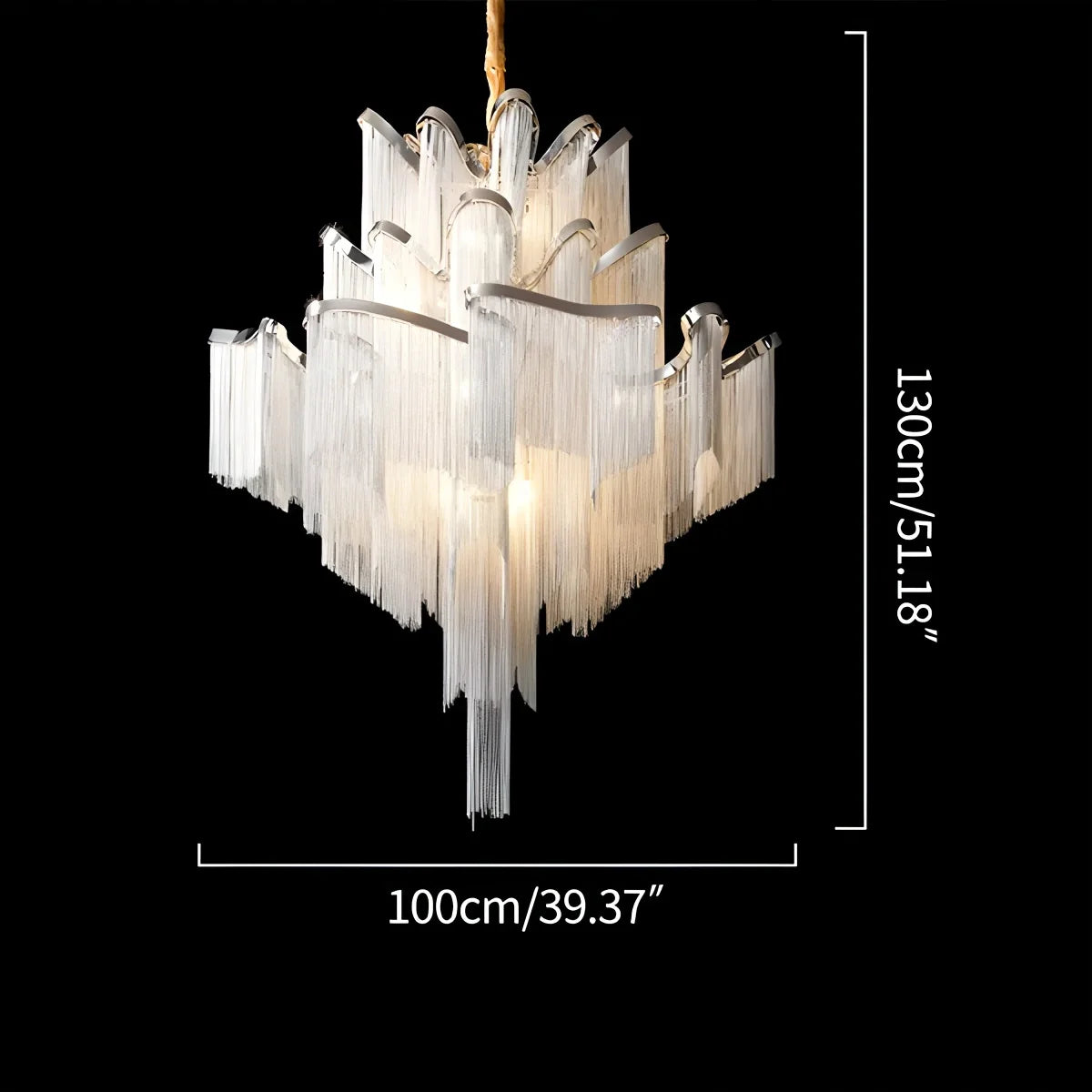 Feyran Aluminum Tassel LED Ceiling Chandelier