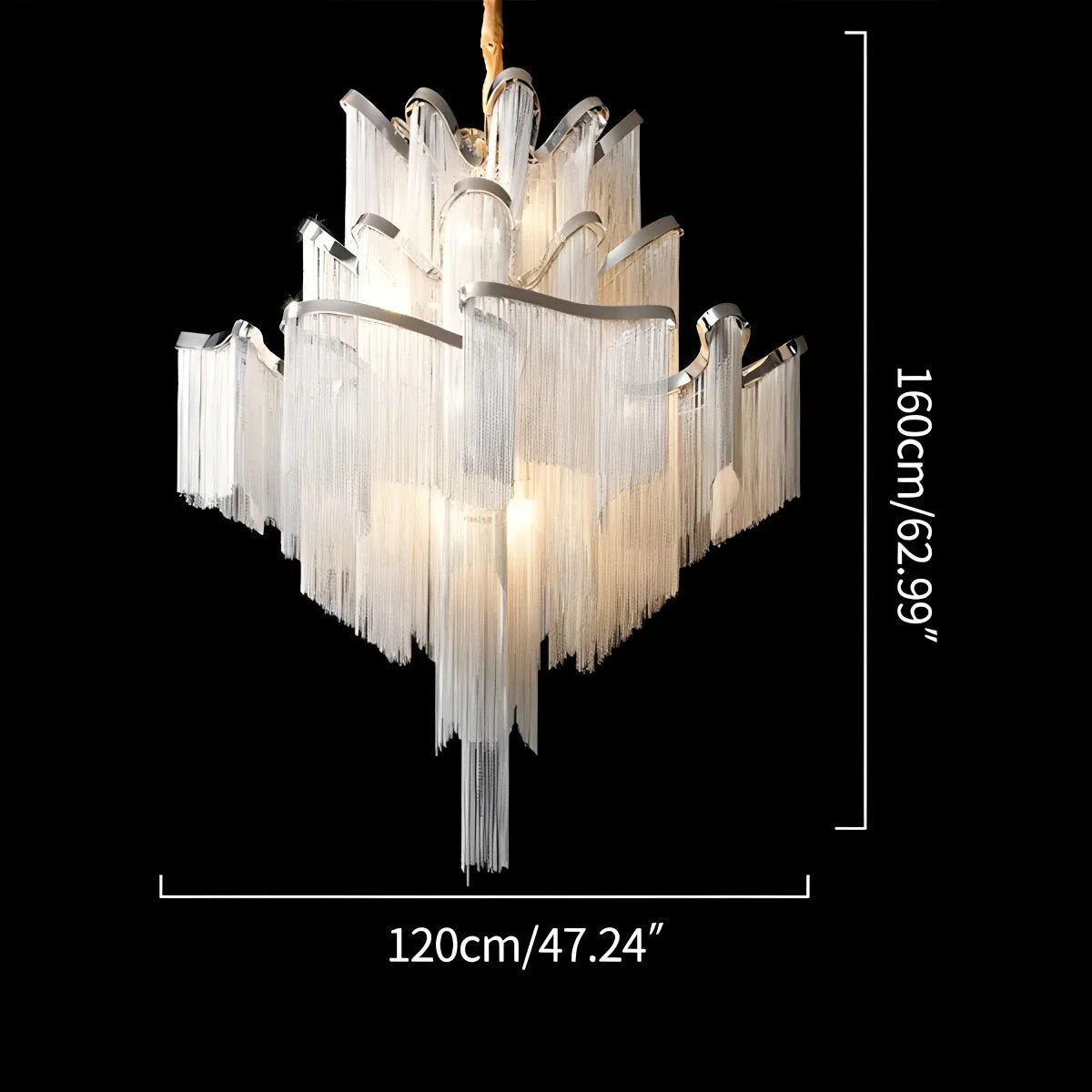 Feyran Aluminum Tassel LED Ceiling Chandelier