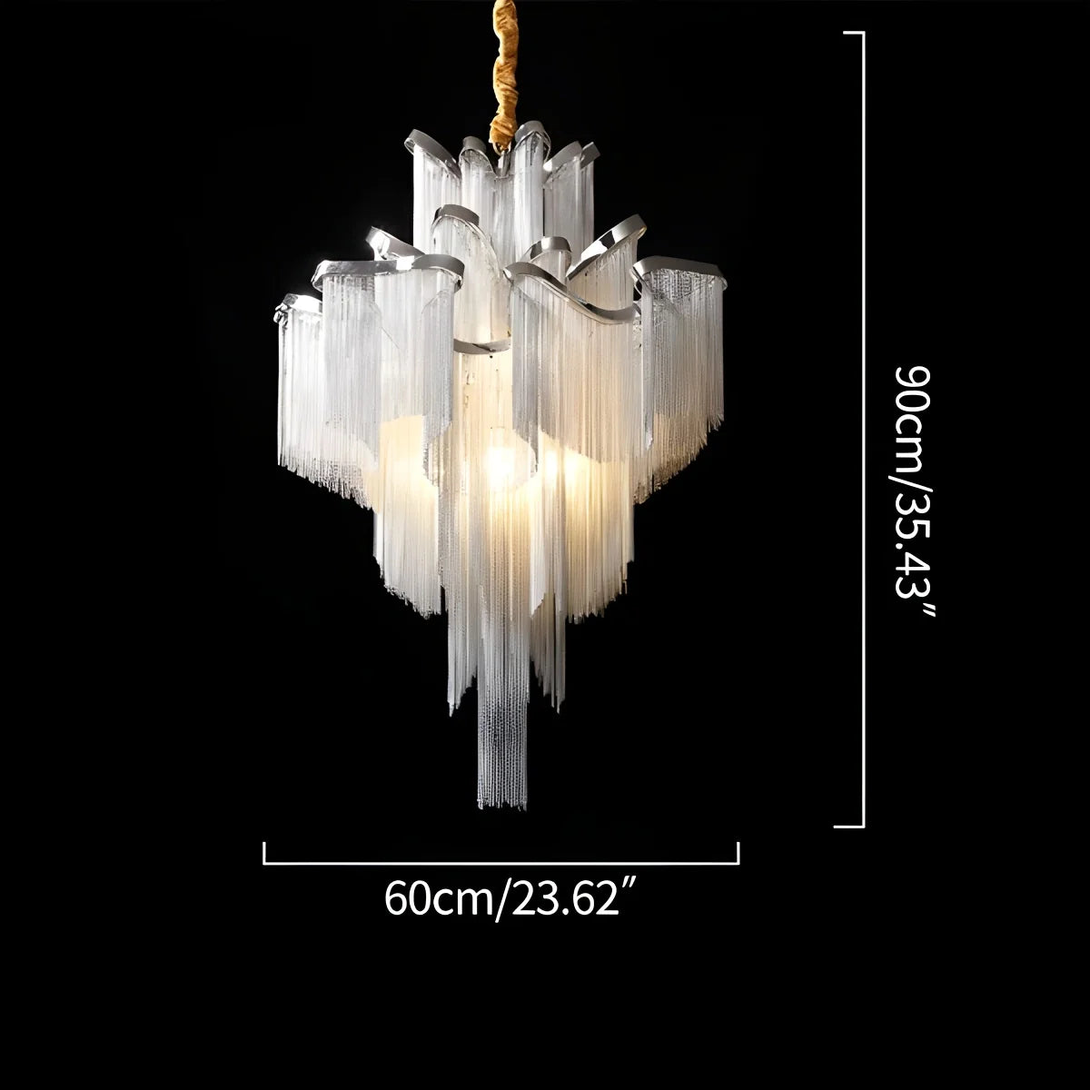 Feyran Aluminum Tassel LED Ceiling Chandelier