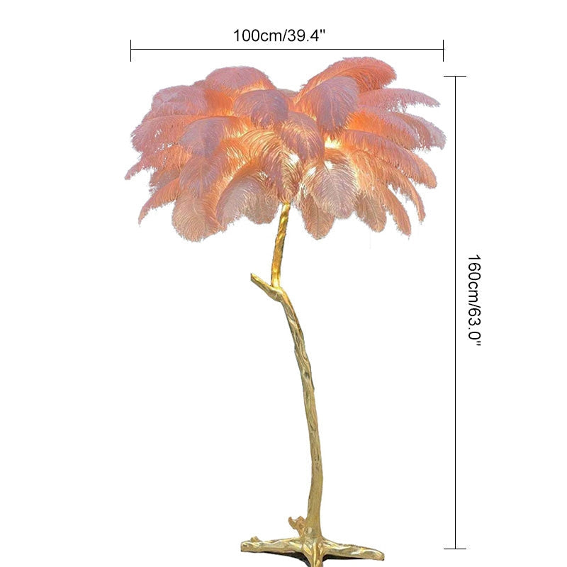 Feyran Feather Palm Tree Floor Lamp for Living Room