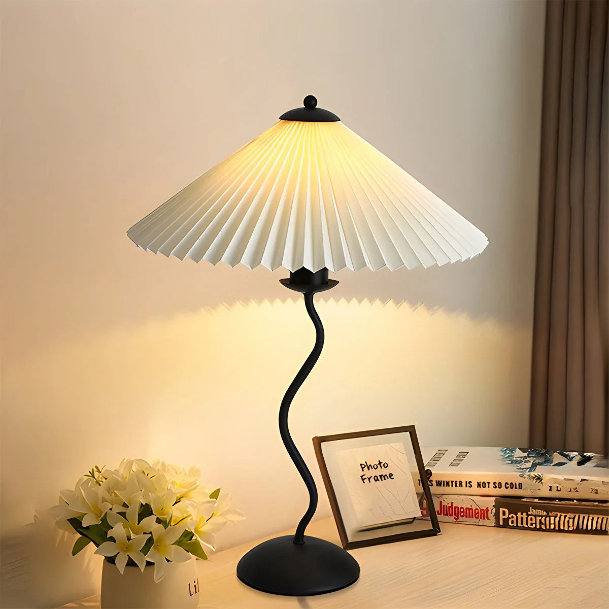 Feyran Pleated Squiggle Floor & Table Lamp