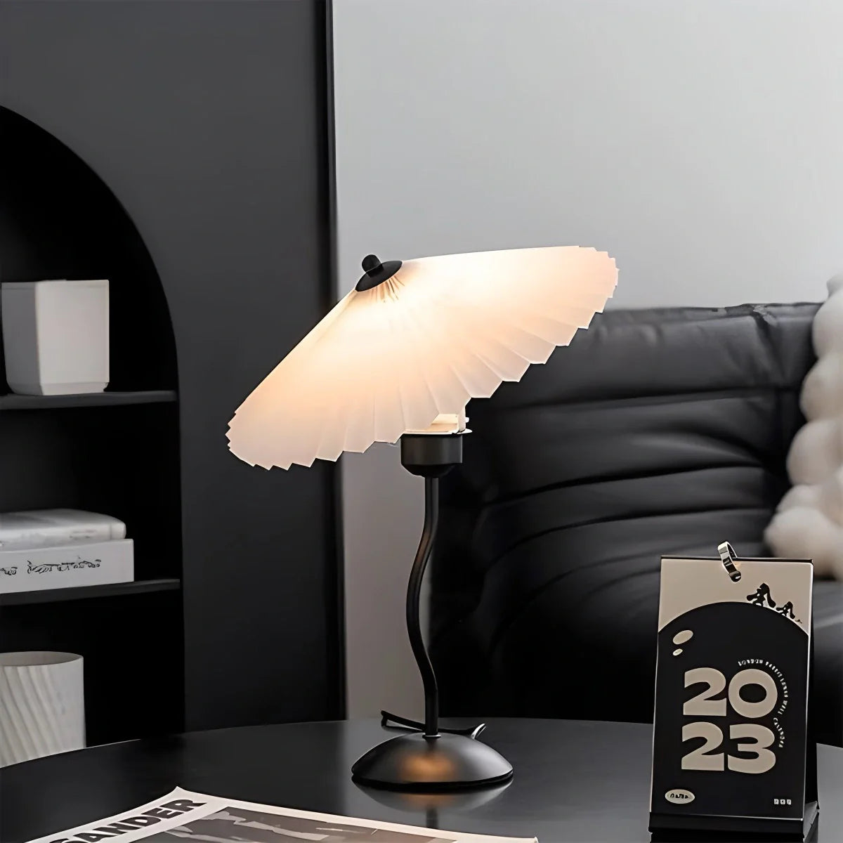 Feyran Pleated Squiggle Floor & Table Lamp