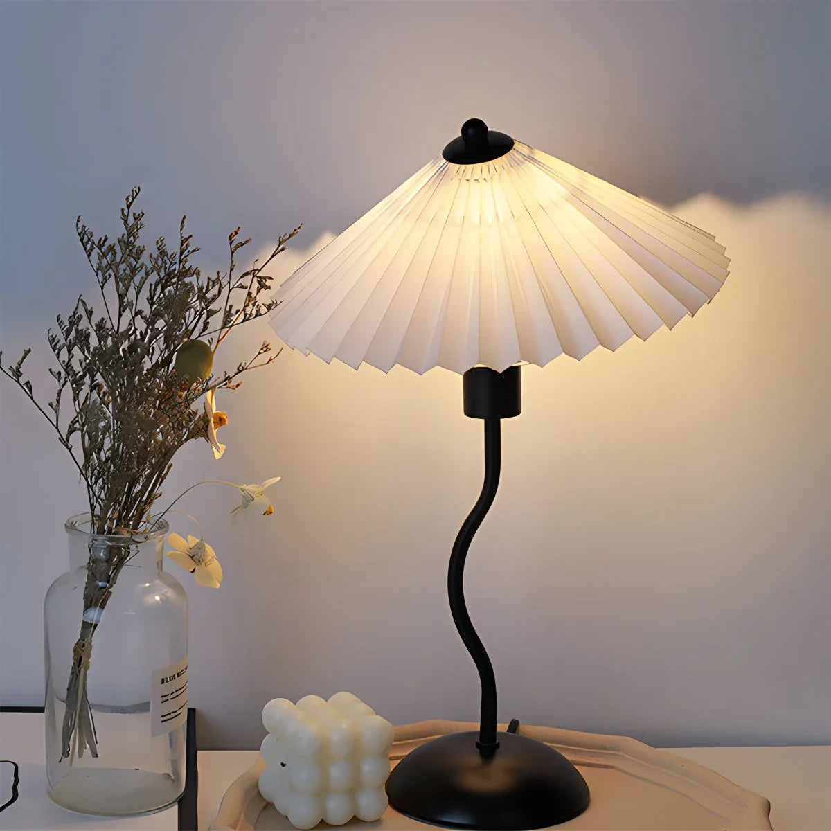Feyran Pleated Squiggle Floor & Table Lamp