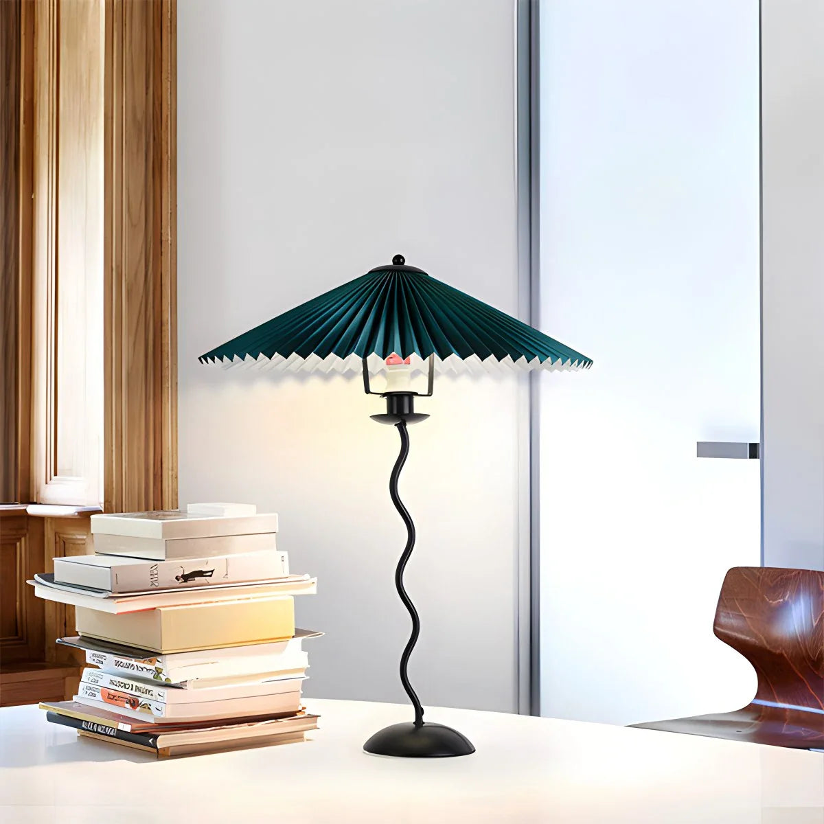 Feyran Pleated Squiggle Floor & Table Lamp