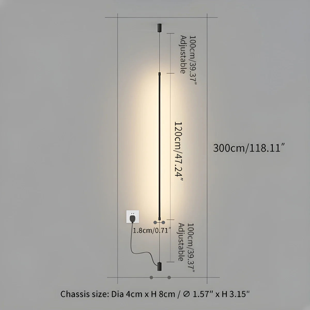 Feyran Modern Long Line Floor To Ceiling Light