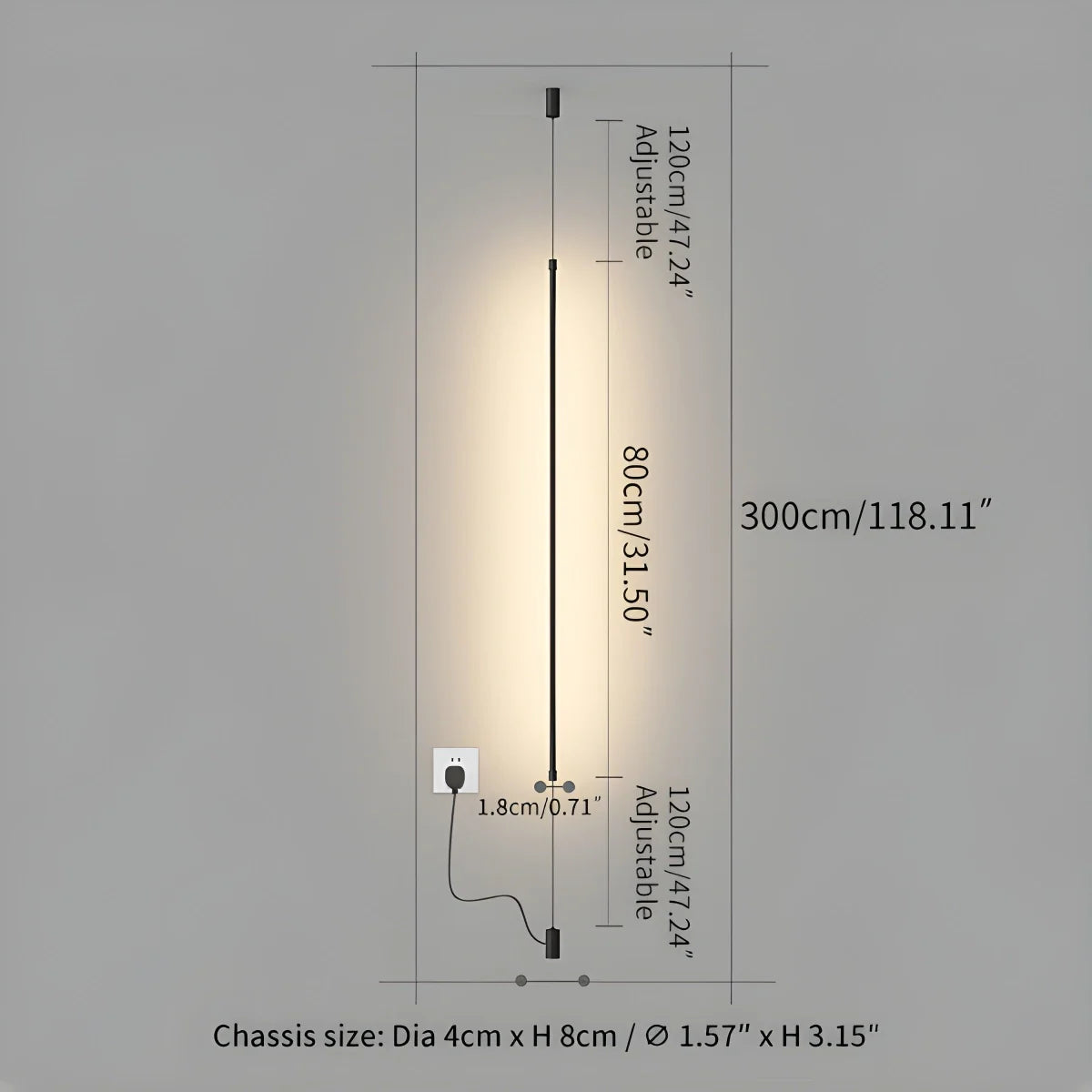 Feyran Modern Long Line Floor To Ceiling Light