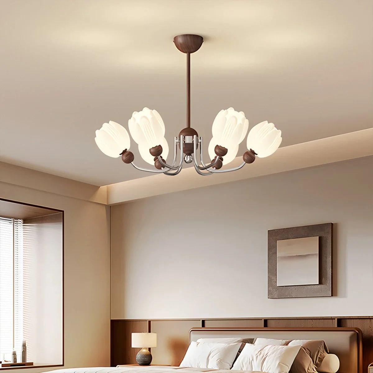 Feyran French Retro Flower Chandelier for Living Room
