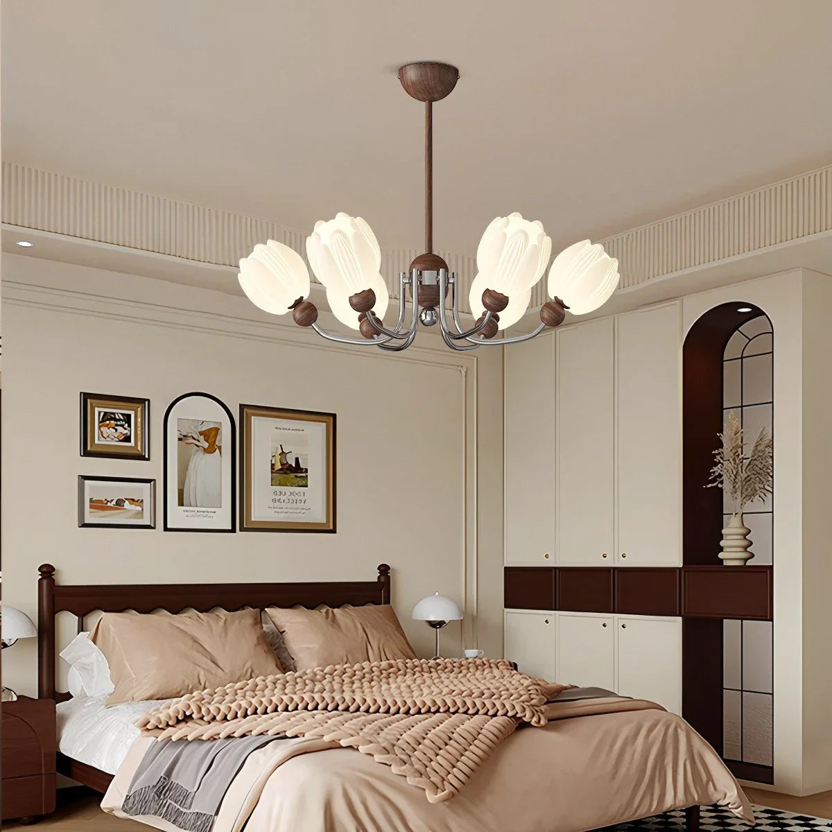 Feyran French Retro Flower Chandelier for Living Room