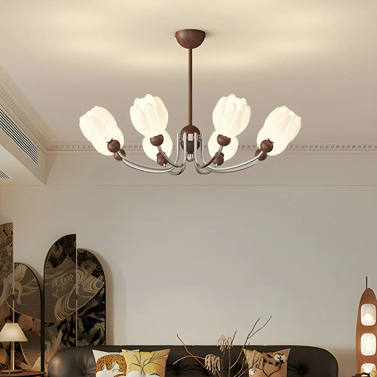 Feyran French Retro Flower Chandelier for Living Room
