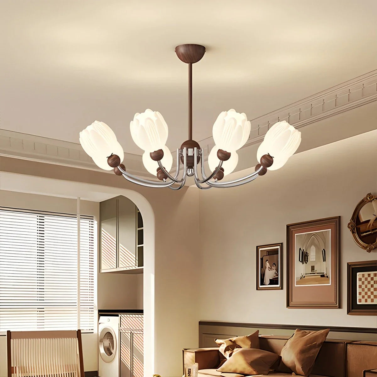 Feyran French Retro Flower Chandelier for Living Room