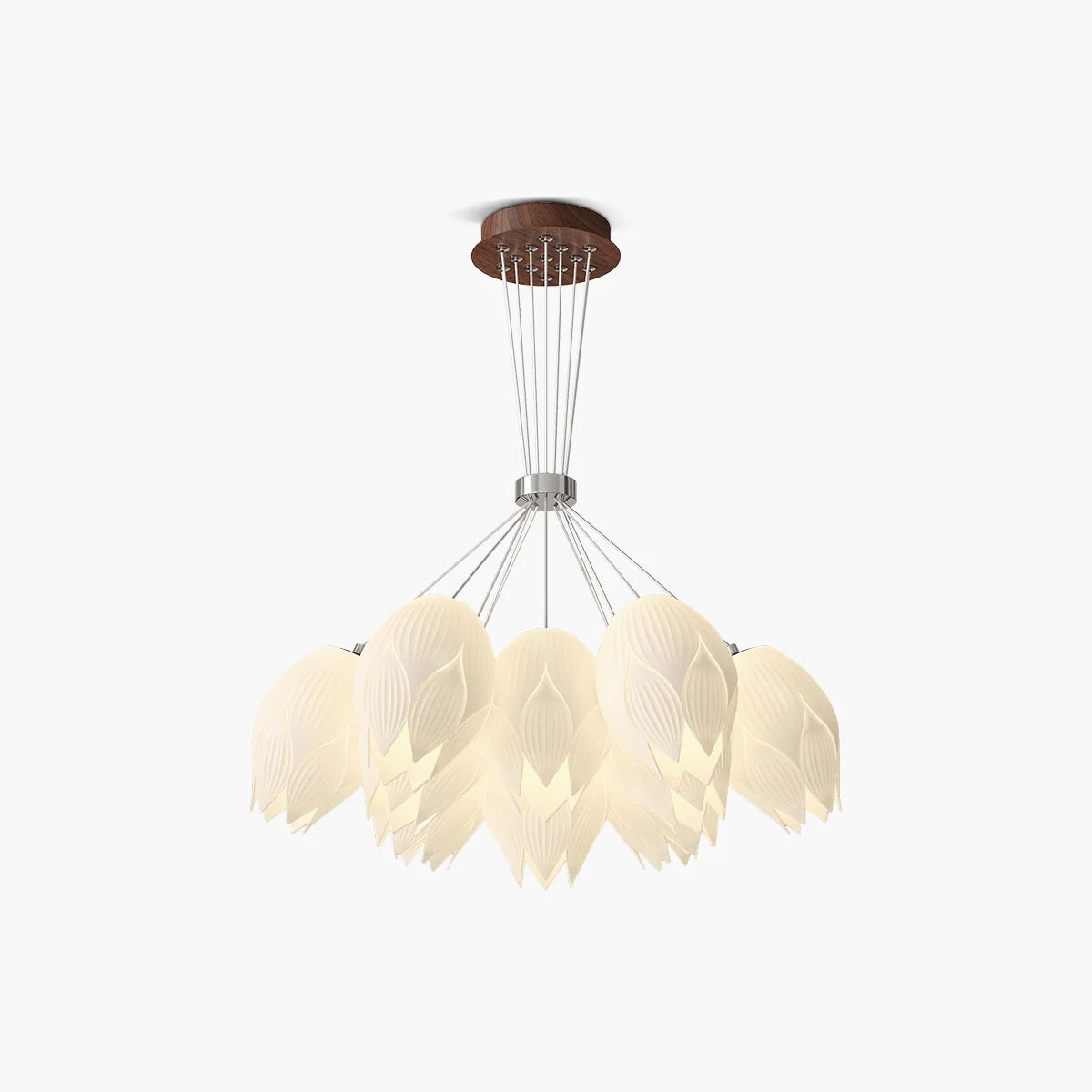 Feyran Cream Tulip Long Pendant Chandelier for Staircase