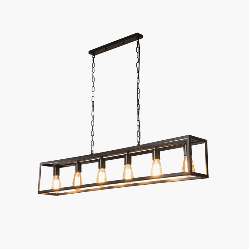 Feyran Rectangular Brass Pendant Lights for Dining Room