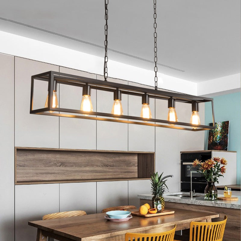 Feyran Rectangular Brass Pendant Lights for Dining Room