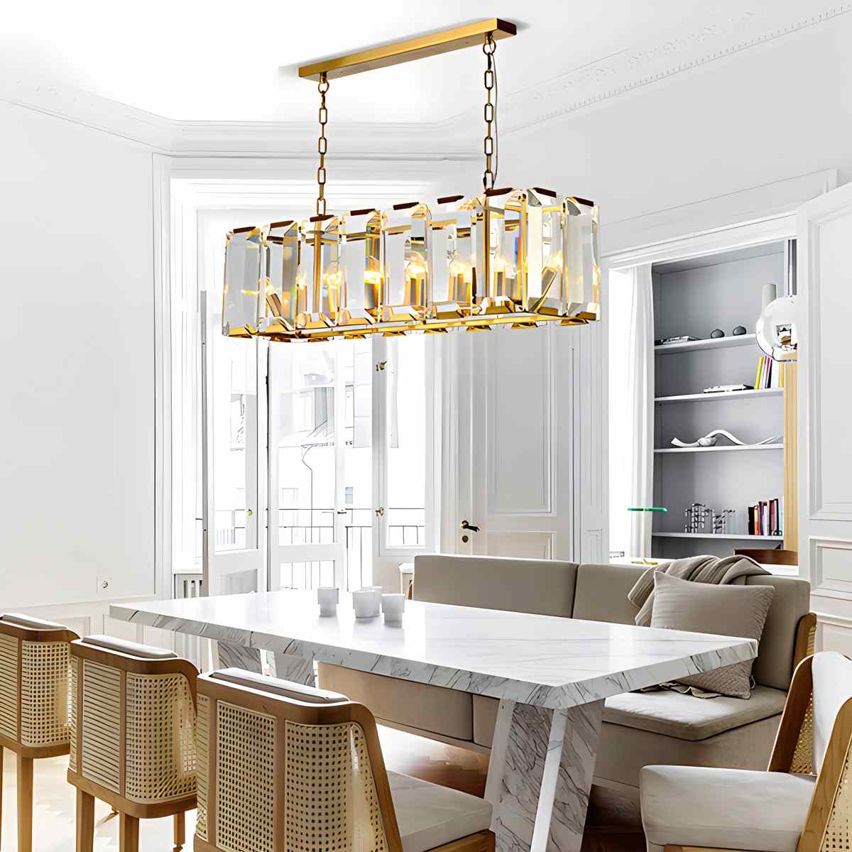Feyran Rectangular Glass Chandelier