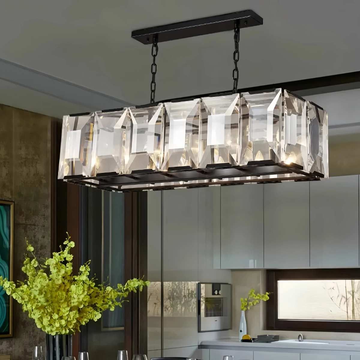 Feyran Rectangular Glass Chandelier