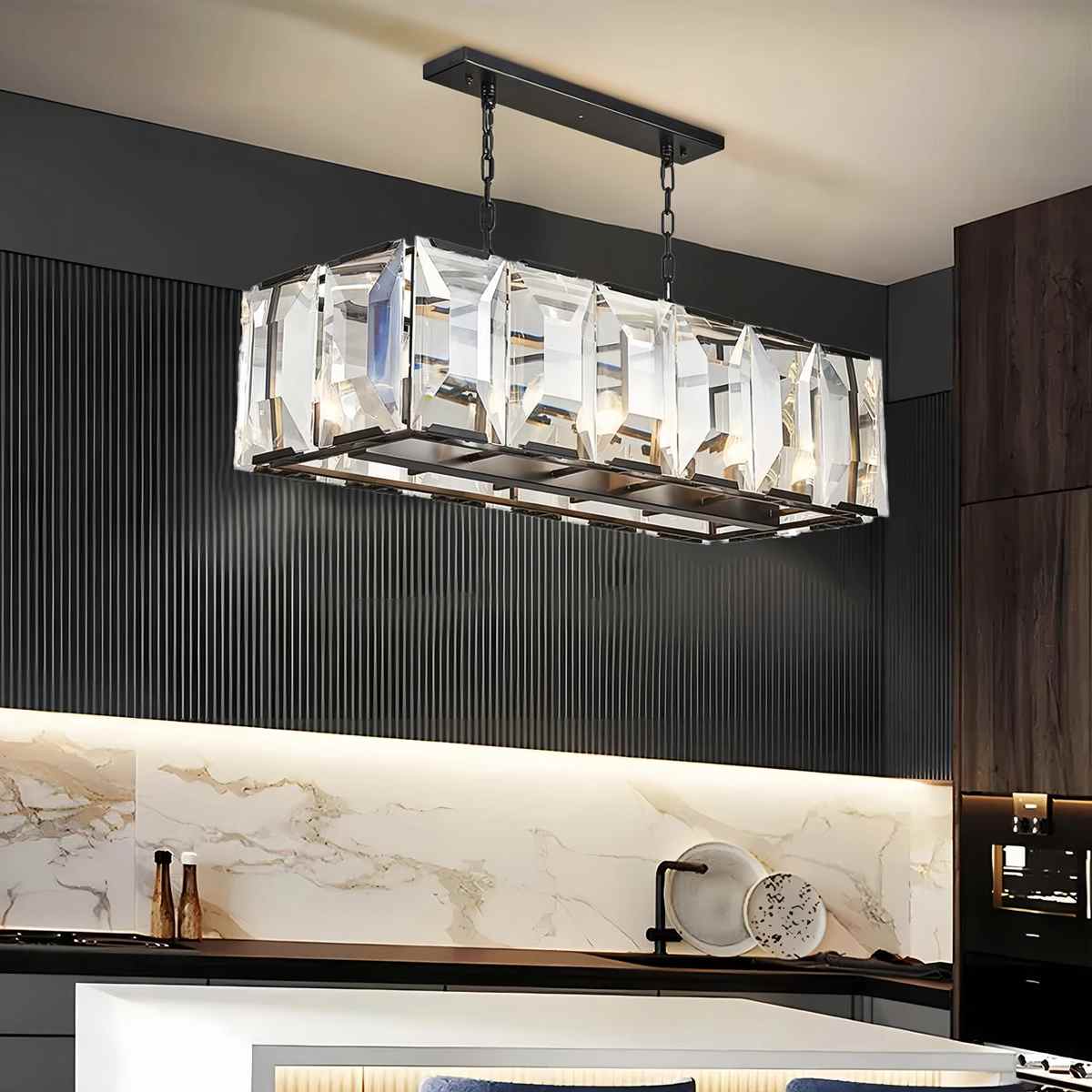 Feyran Rectangular Glass Chandelier