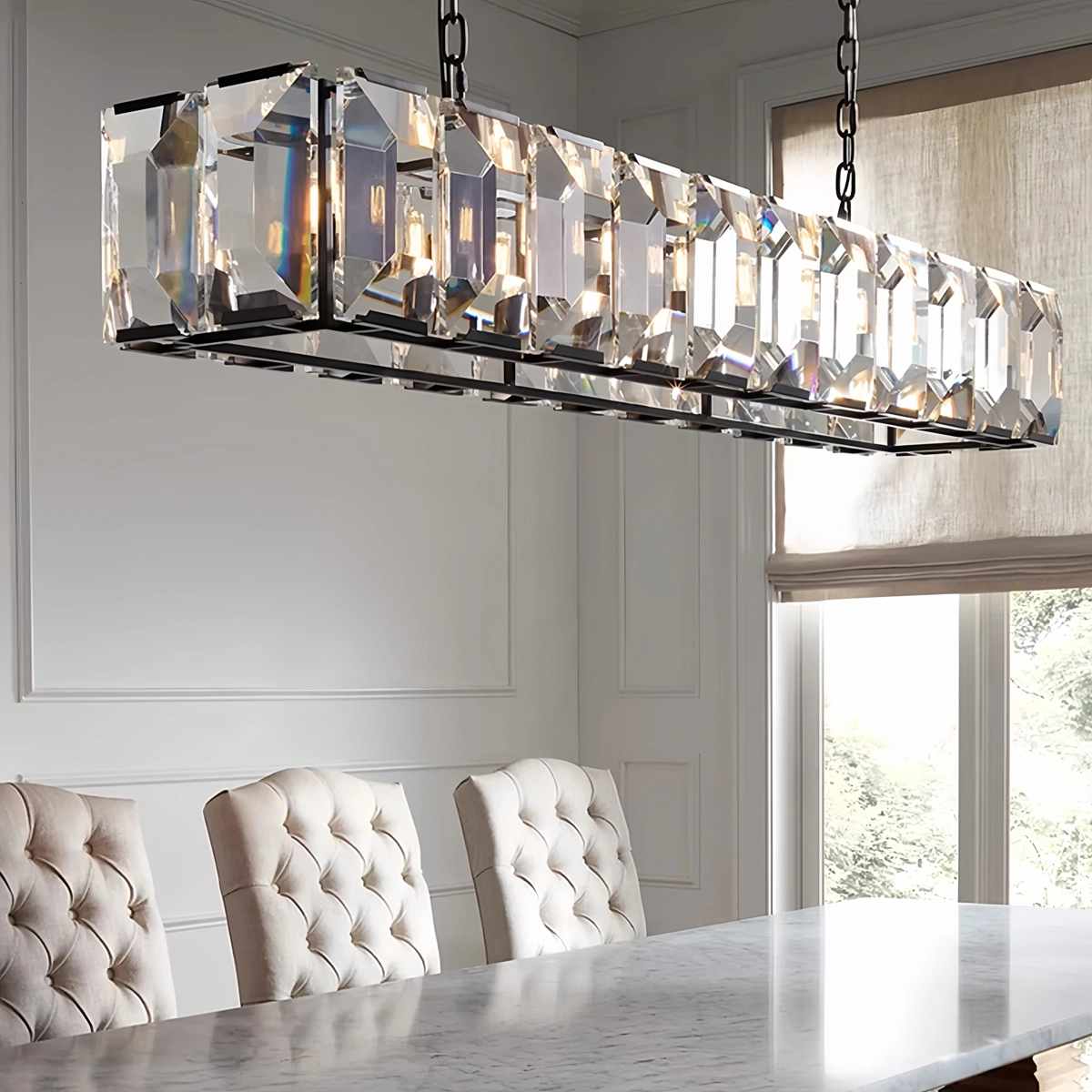 Feyran Rectangular Glass Chandelier