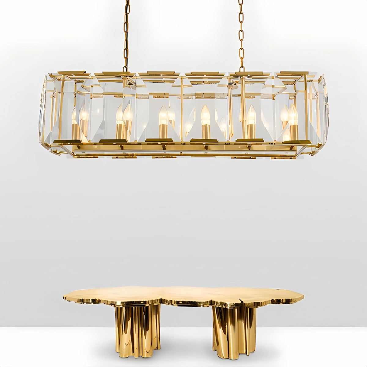 Feyran Rectangular Glass Chandelier