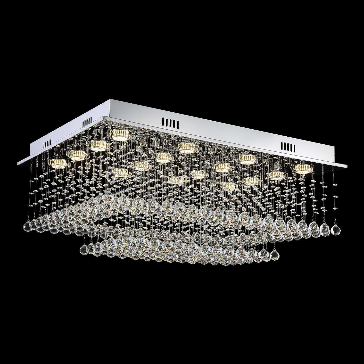 Rectangular Multi layer Cloud Design Crystal Chandelier | Feyran