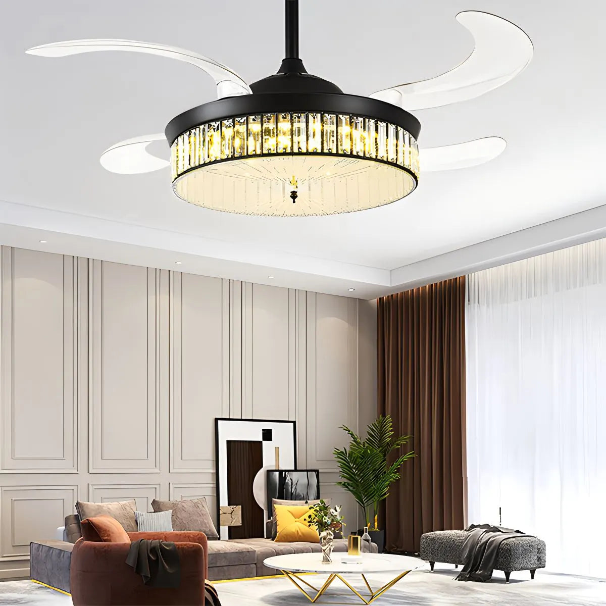 Feyran Remote Hugger Ceiling Fan Light