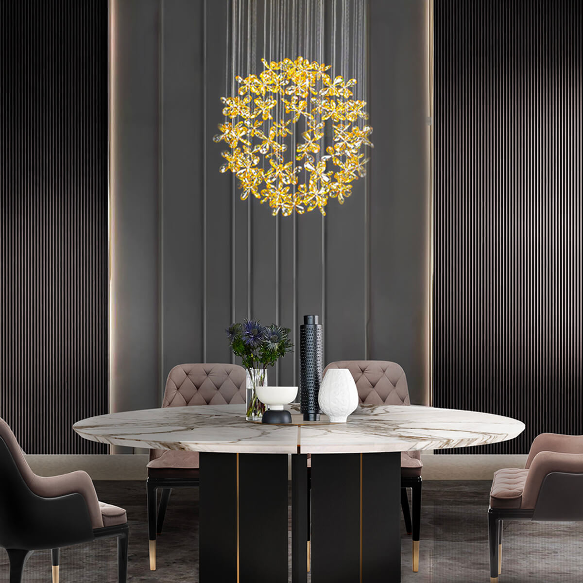 Restaurant-crystal-chandelier-circular-living-room-chandelier-living room | Feyran