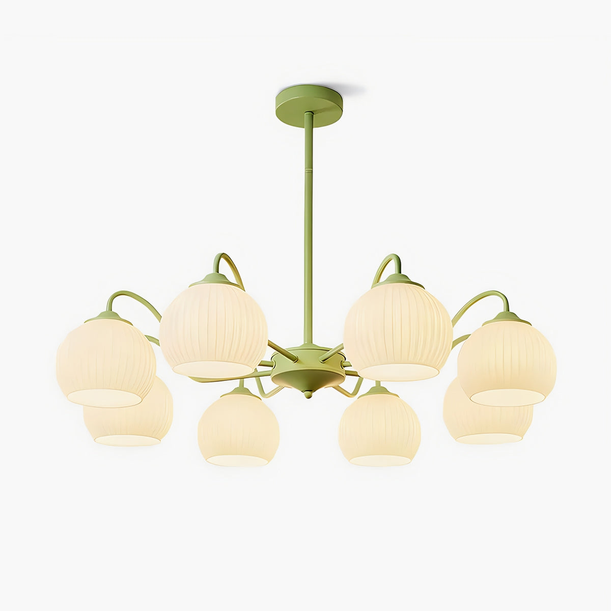 Feyran Ribbed Glass Matcha Chandelier