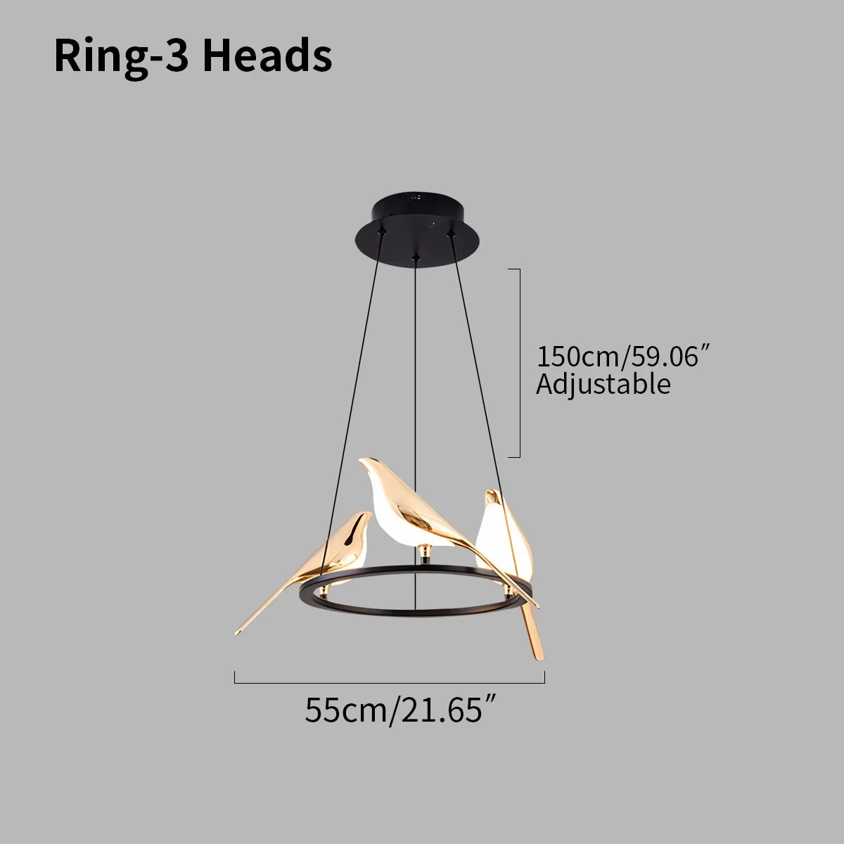 Feyran Modern Gold Birds LED Chandelier