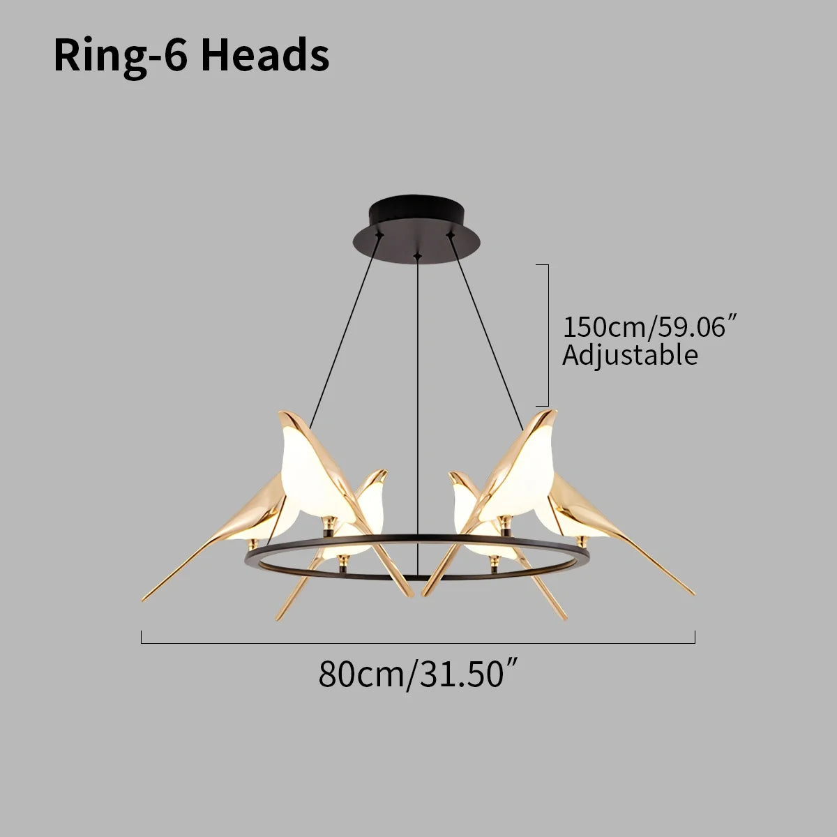 Feyran Modern Gold Birds LED Chandelier