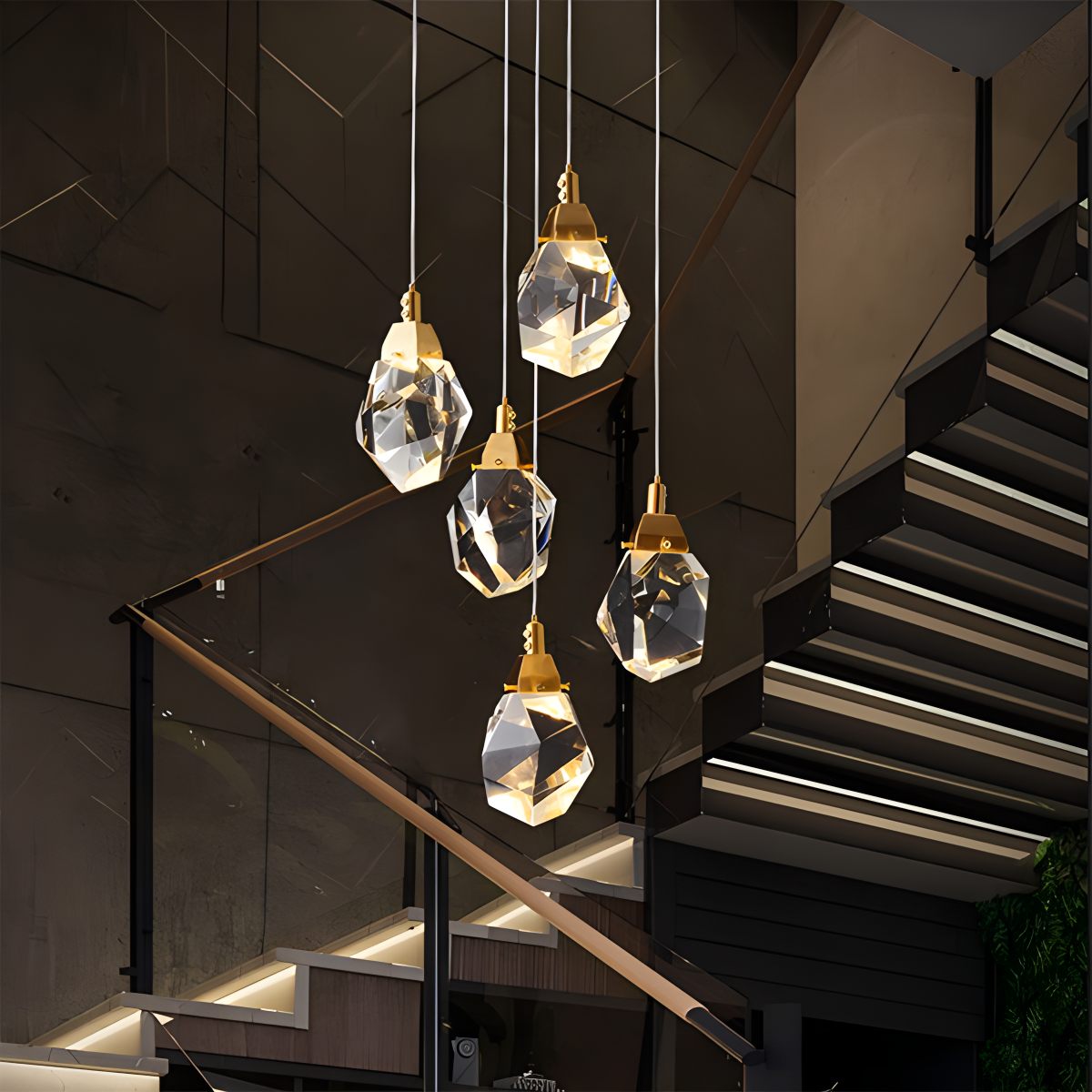 Feyran Rock Crystal Rain Chandelier for Living Room