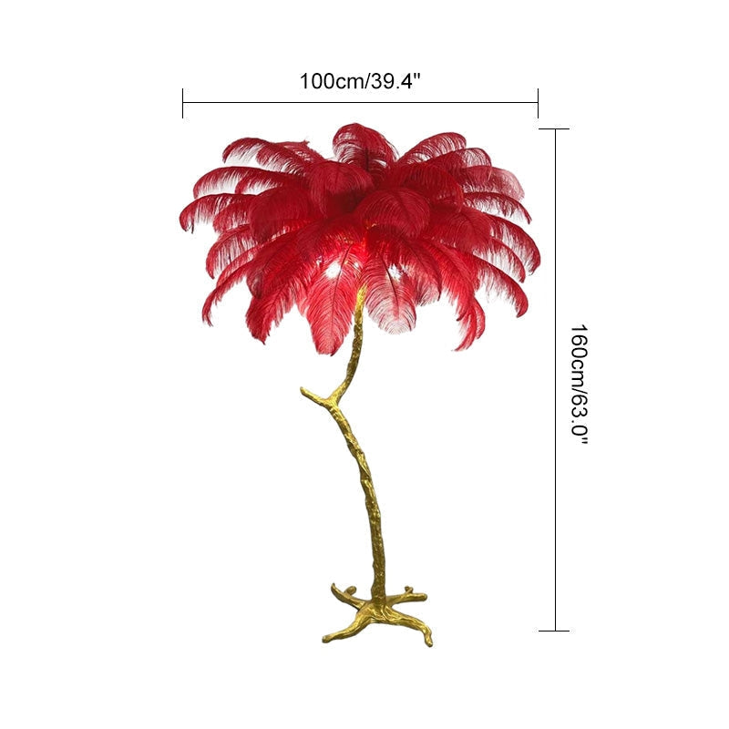Feyran Feather Palm Tree Floor Lamp for Living Room