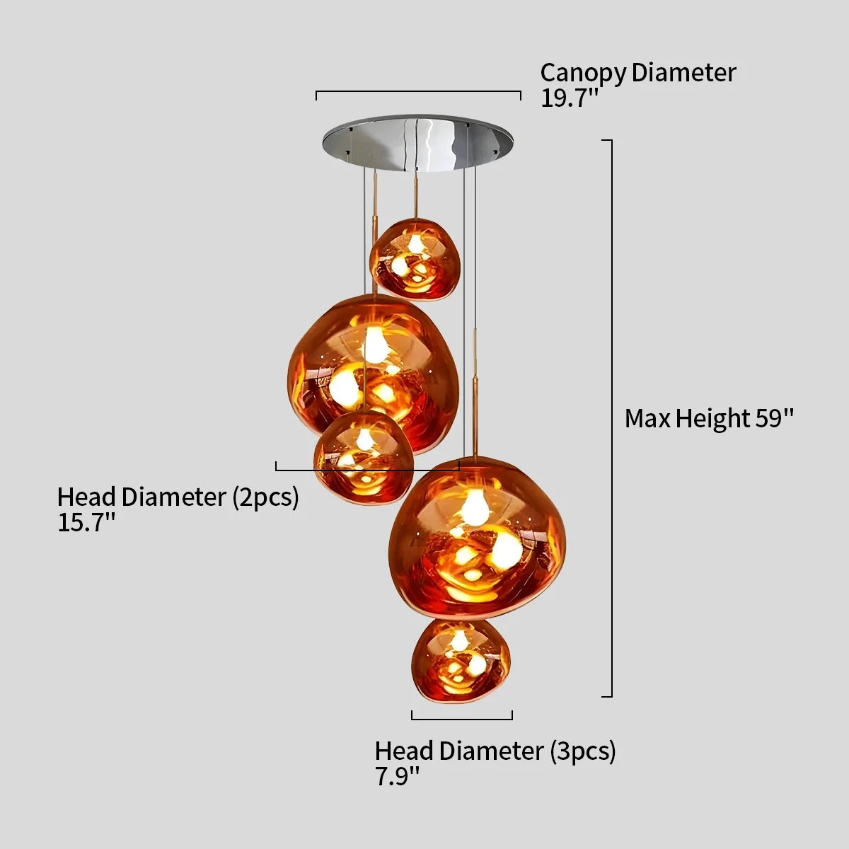 Feyran Lava Drops Minimalist Chandelier