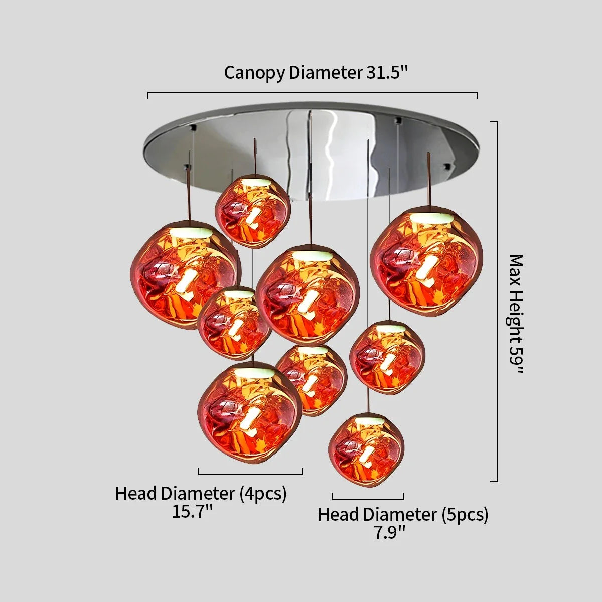 Feyran Lava Drops Minimalist Chandelier