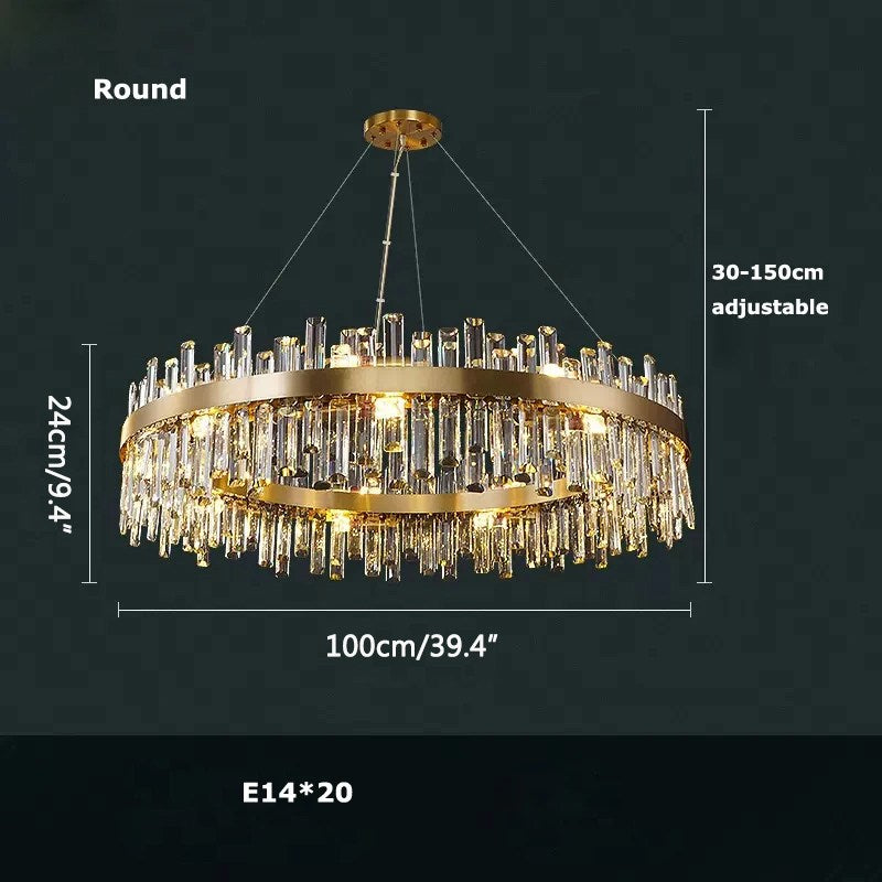 Feyran Round Oval Crystal Chandelier