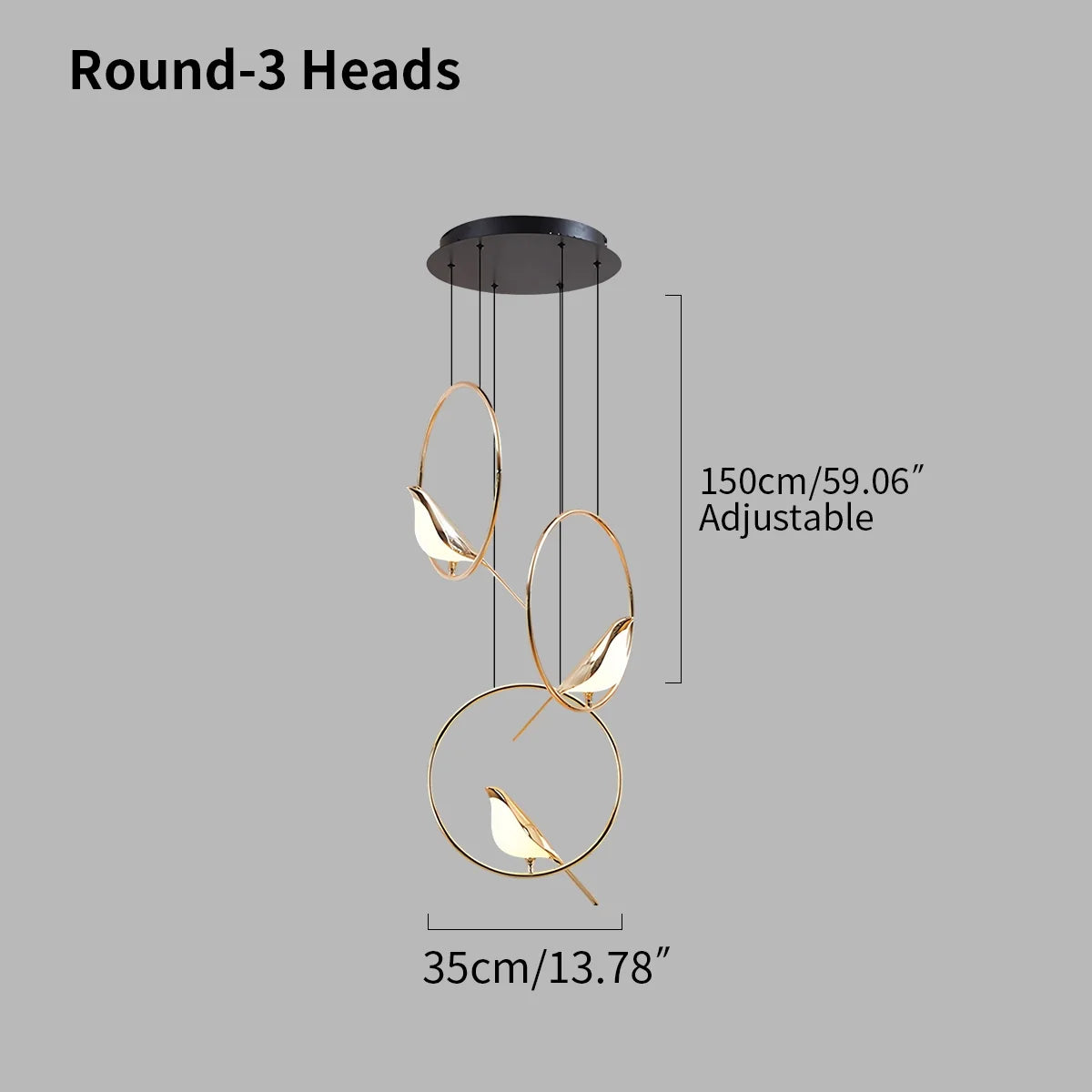 Feyran Modern Gold Birds LED Chandelier