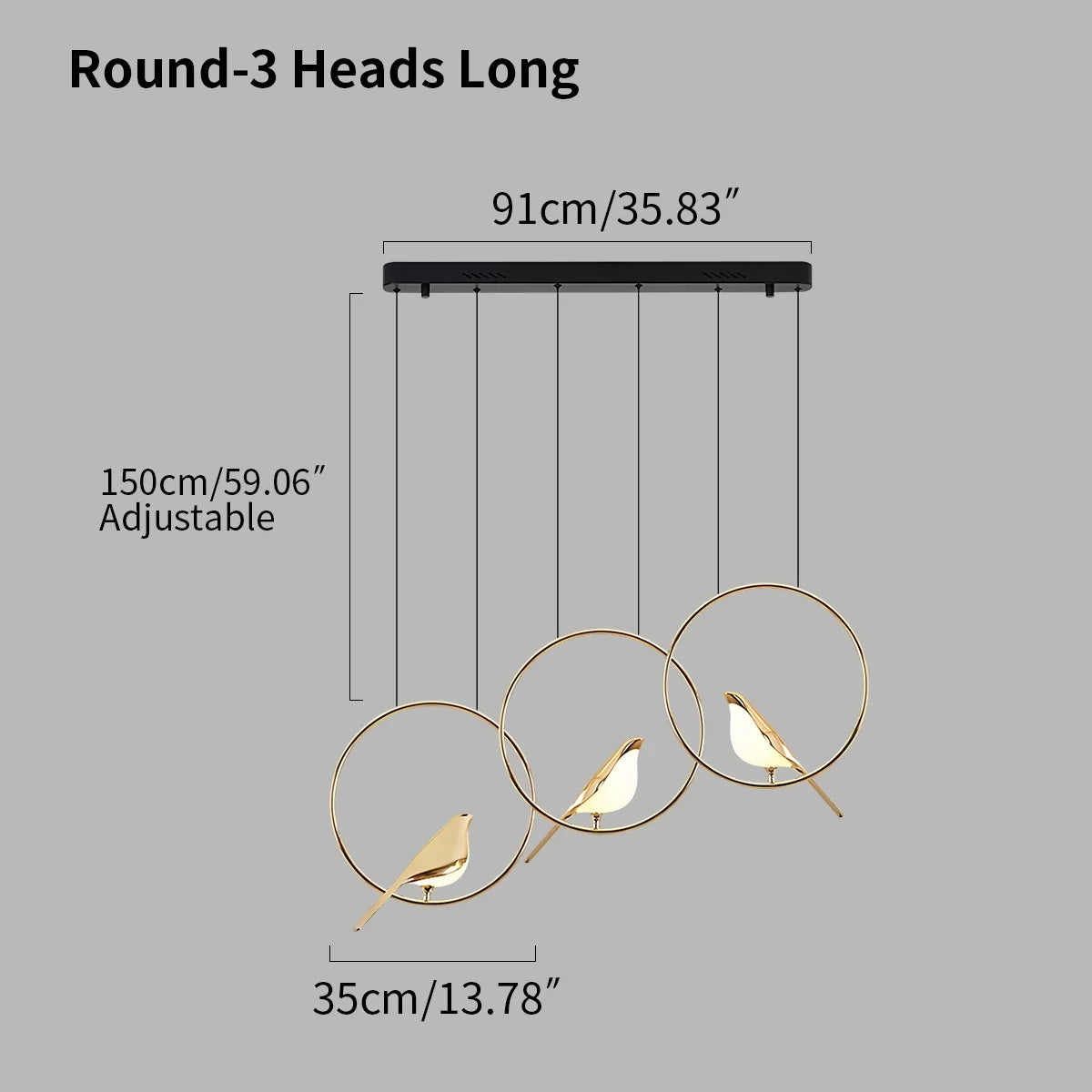 Feyran Modern Gold Birds LED Chandelier