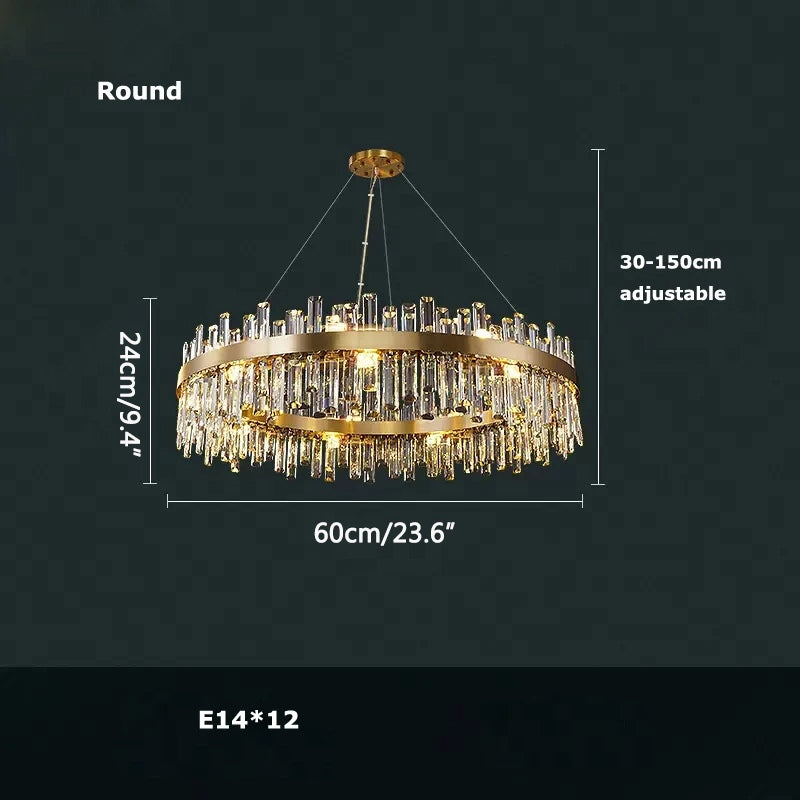 Feyran Round Oval Crystal Chandelier