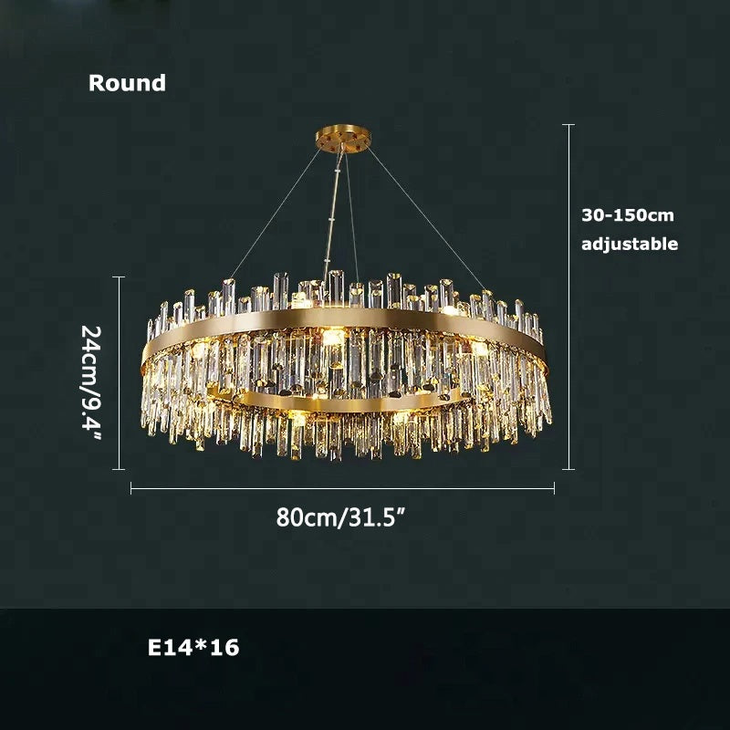 Feyran Round Oval Crystal Chandelier