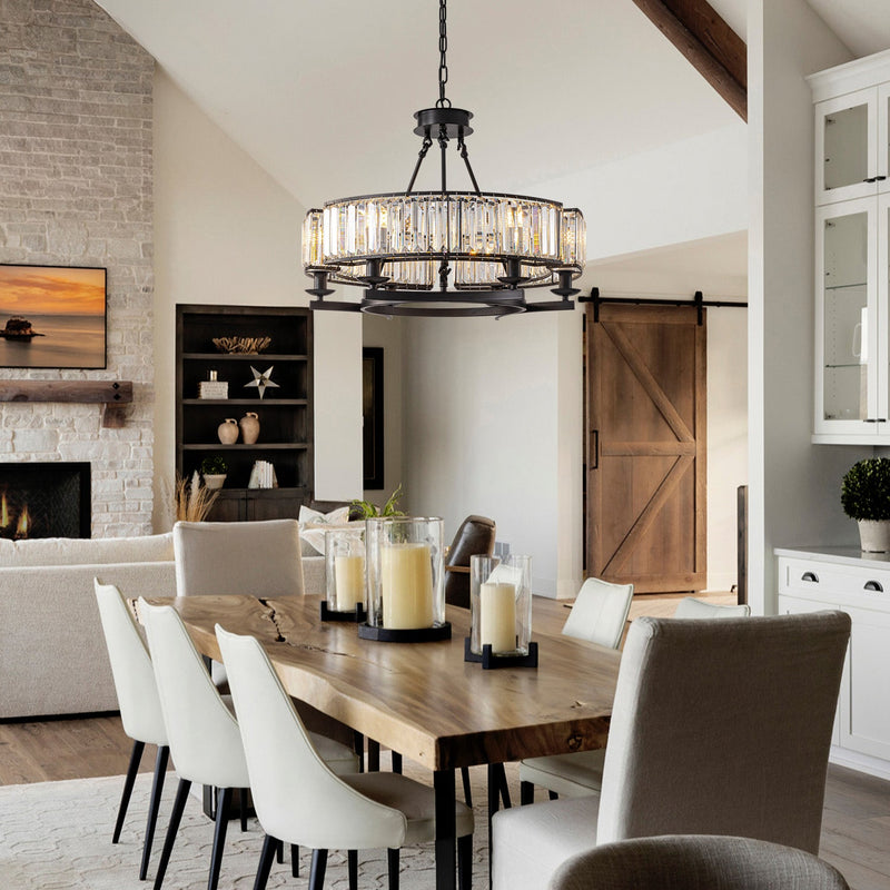 Round-Modern-Rustic-Crystal-Chandelier-dining-room-5