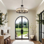 Round-Modern-Rustic-Crystal-Chandelier-foyer-2
