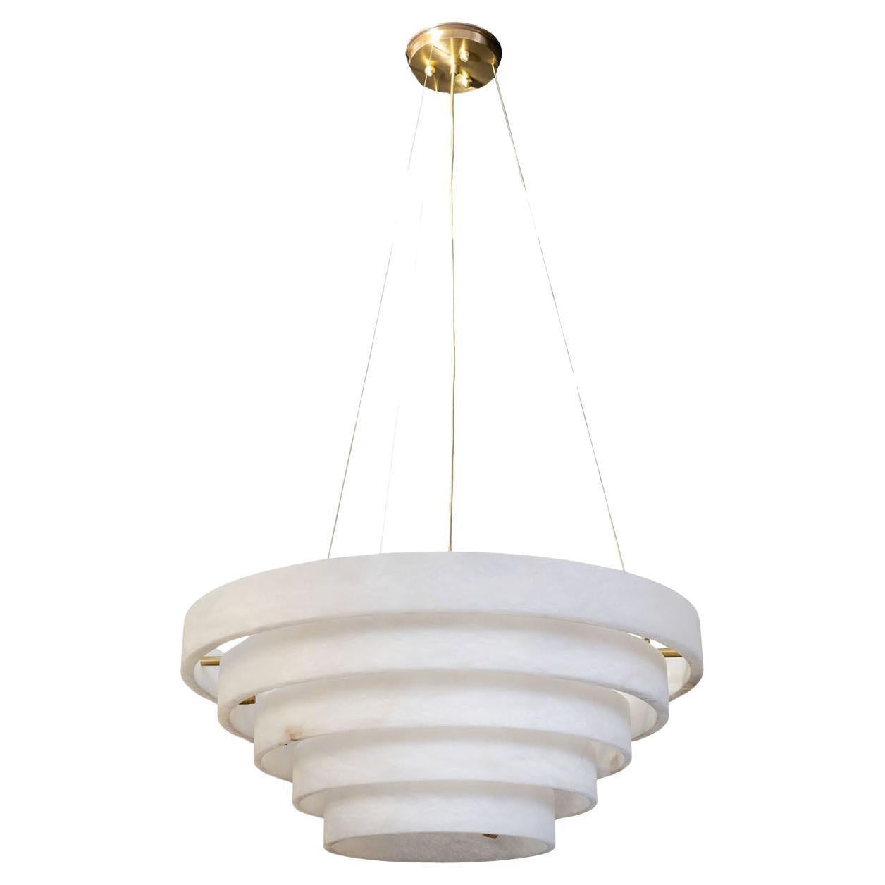 Alabaster Round Suspension Chandelier 52'' - Feyran