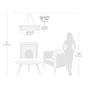 Round Glass Shade Metal Frame Chandelier- Size Dimension