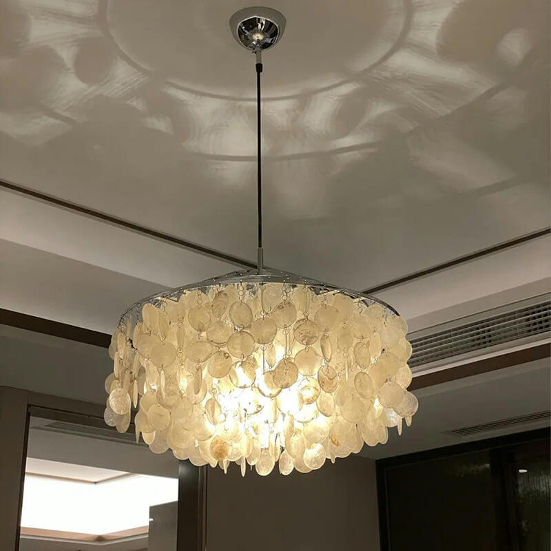 Feyran Round Shell Chandelier for Bedroom Living Room
