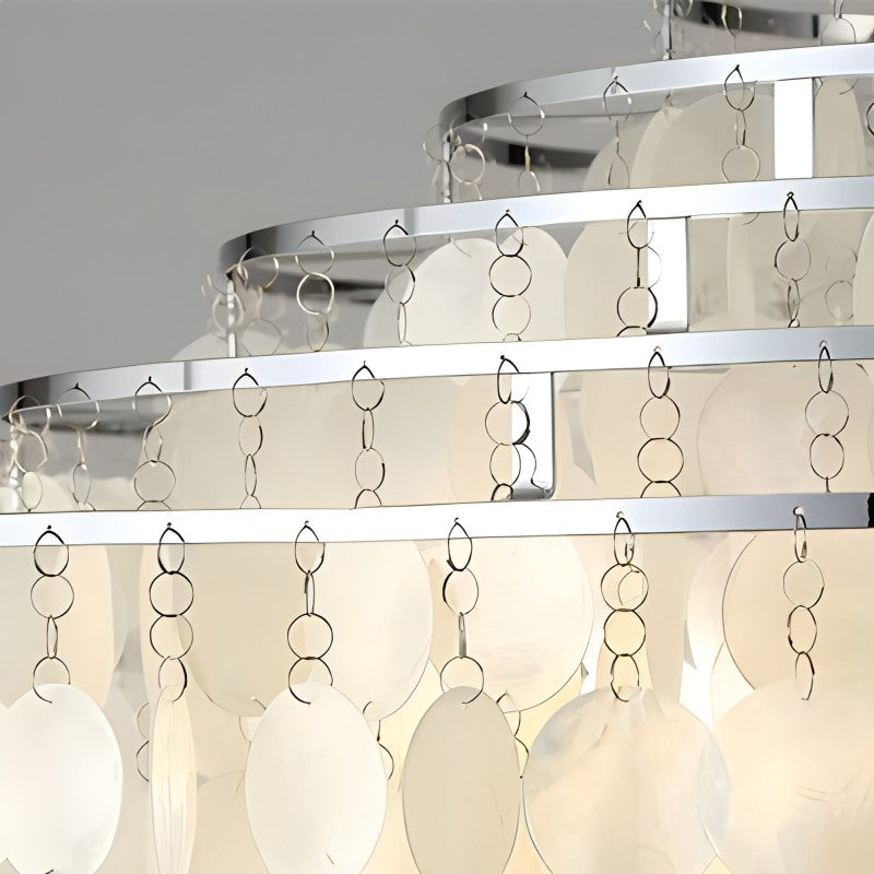 Feyran Round Shell Chandelier for Bedroom Living Room