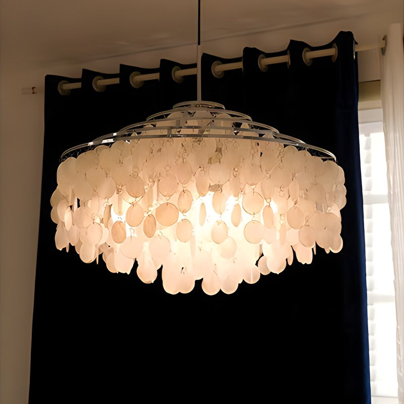 Feyran Round Shell Chandelier for Bedroom Living Room