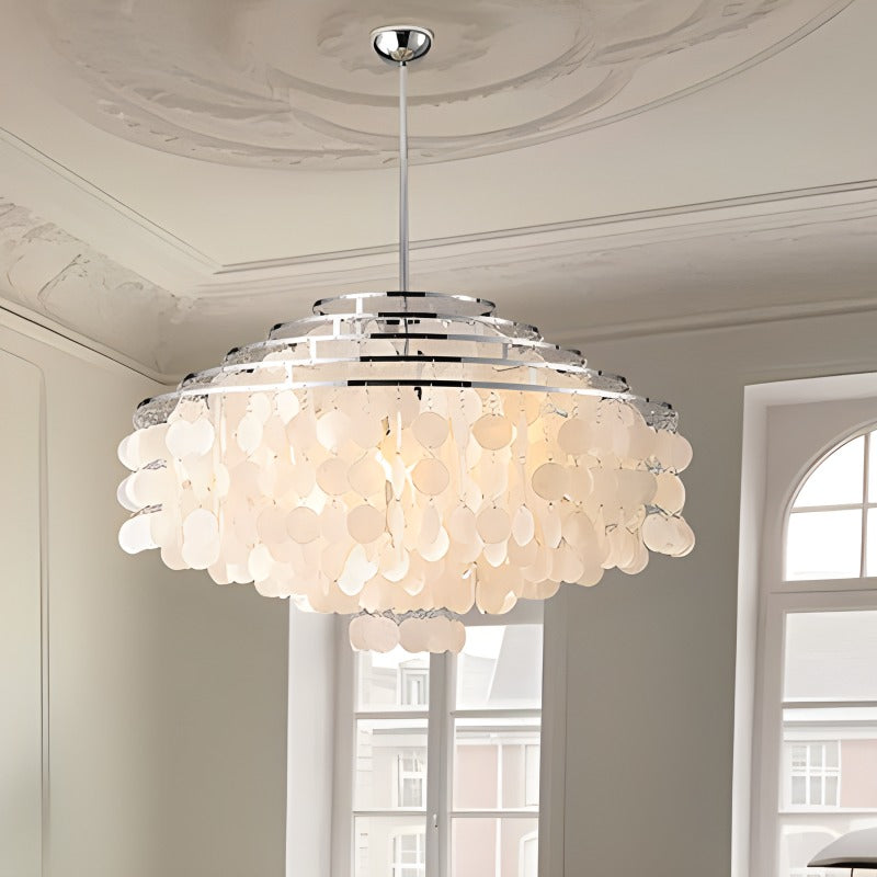 Feyran Round Shell Chandelier for Bedroom Living Room