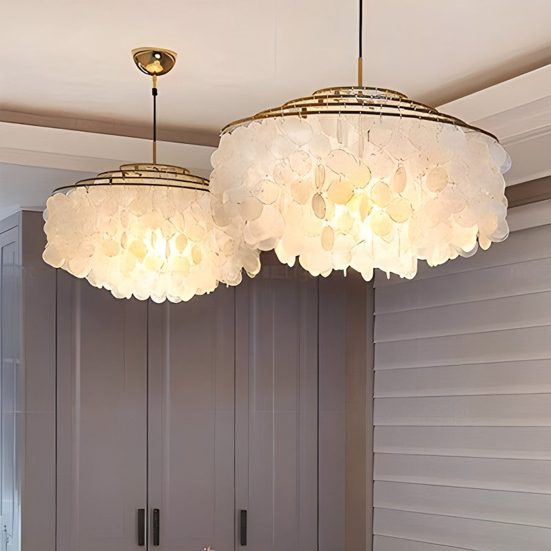 Feyran Round Shell Chandelier for Bedroom Living Room