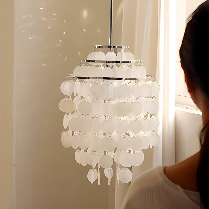 Feyran Round Shell Chandelier for Bedroom Living Room